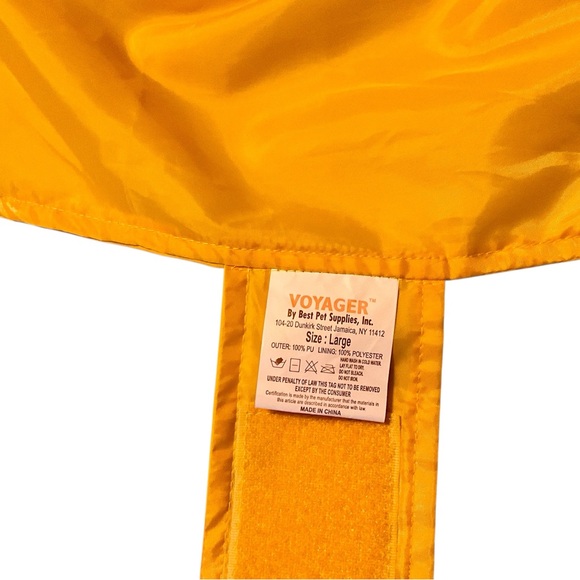 Yellow Dog Raincoat with Reflective Design - Picture 5 of 5
